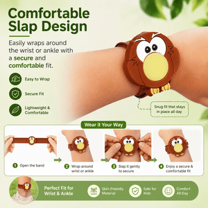 Safe-O-Kid Herbal Anti Mosquito Slap Band Owl Design - Mosquito Repellant