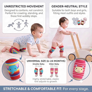 Safe-O-Kid- Infant Anti-Slip Elbow and Knee Pads (3 Pairs ) - Baby Safety