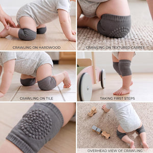 Safe-O-Kid- Infant Anti-Slip Elbow and Knee Pads/Guards- Dark Grey (Pack of - 1) - Baby Safety