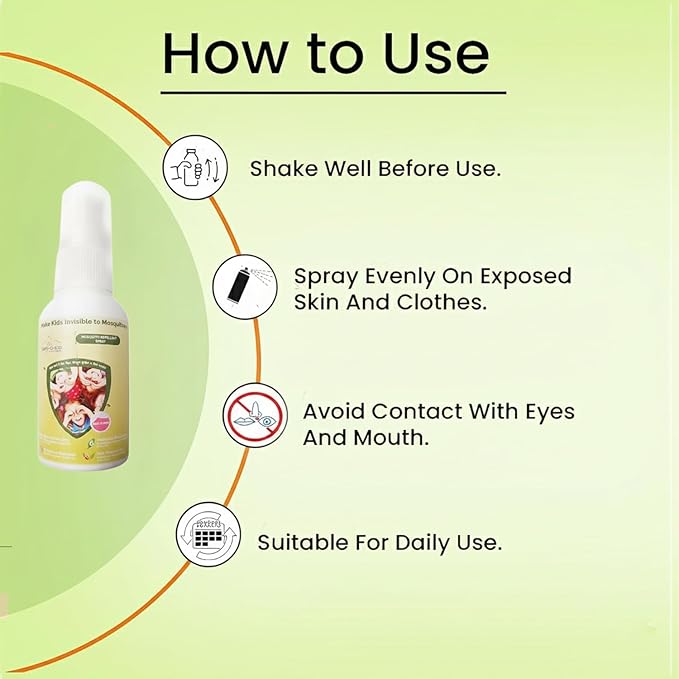 Safe - O - Kid Natural Baby Mosquito Repellent Spray, 8 - Hour Protection (50 ml) - Mosquito Repellent