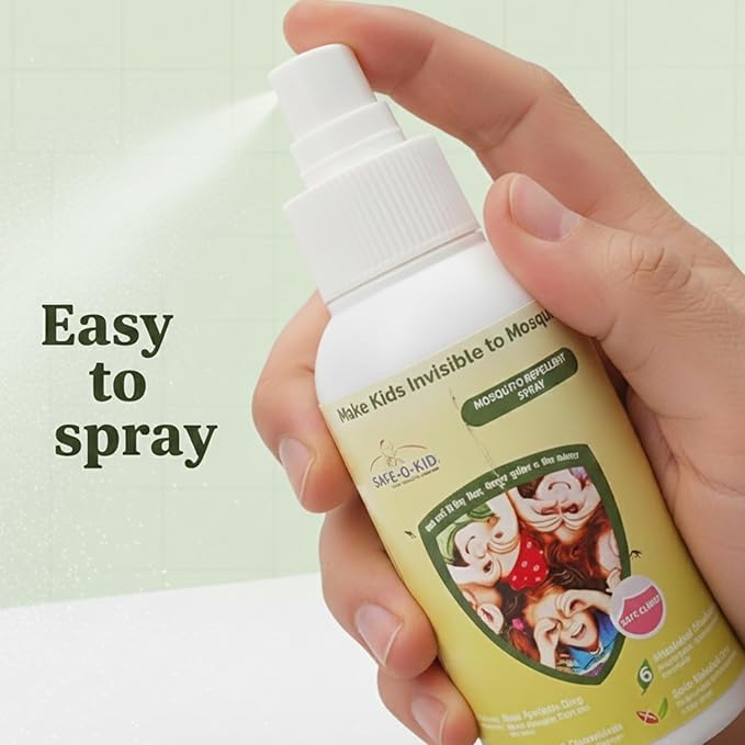 Safe - O - Kid Natural Baby Mosquito Repellent Spray, 8 - Hour Protection (50 ml) - Mosquito Repellent