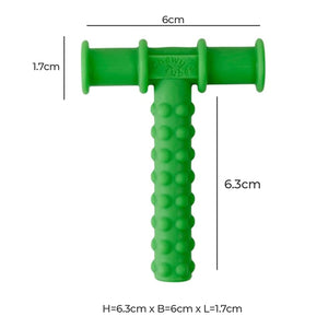 Safe - O - Kid® Non - Toxic, Speech Therapy Tool Develop Baby's Biting Skills Safely, Silicone Chewy Tube for Toddler , Green (Pack of 1) - Teether