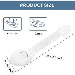 Safe-O-Kid- One Side Open Long Multi-Purpose Child Safety Lock- White - Cabinet Locks