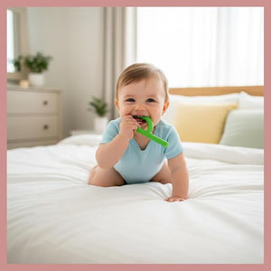 Safe-O-Kid P Shape Chewy Tube Green Pack 2 | The Mom Store - Teether