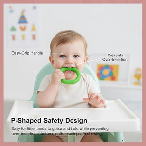 Safe-O-Kid P Shape Chewy Tube Green Pack 2 | The Mom Store - Teether