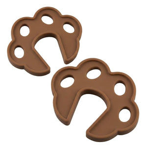 Safe-O-Kid- Pack of 2 Fit All Sleek Design Strong Silicone Door Stopper- Brown - Baby Safety