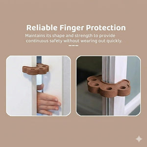 Safe-O-Kid- Pack of 2 Fit All Sleek Design Strong Silicone Door Stopper- Brown - Baby Safety