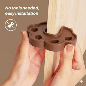 Safe-O-Kid- Pack of 2 Fit All Sleek Design Strong Silicone Door Stopper- Brown - Baby Safety