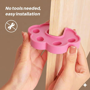 Safe-O-Kid- Pack of 2 Fit All Sleek Design Strong Silicone Door Stopper- Pink - Baby Safety