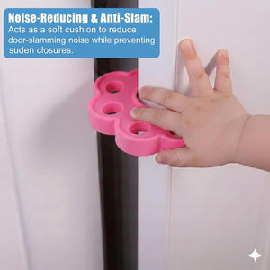 Safe-O-Kid- Pack of 2 Fit All Sleek Design Strong Silicone Door Stopper- Pink - Baby Safety