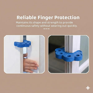 Safe-O-Kid- Pack of 4 Fit All Sleek Design Strong Silicone Door Stopper, Blue - Baby Safety