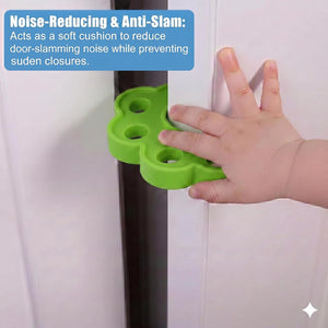 Safe-O-Kid- Pack of 4 Fit All Sleek Design Strong Silicone Door Stopper- Pink - Baby Safety