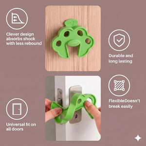 Safe-O-Kid- Pack of 4 Fit All Sleek Design Strong Silicone Door Stopper- Pink - Baby Safety