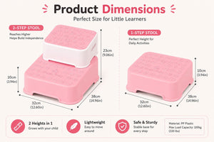 Safe-O-Kid Pink Kids 2 Step Stool - Potty Step Stool