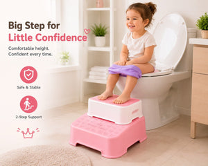 Safe-O-Kid Pink Kids 2 Step Stool - Potty Step Stool