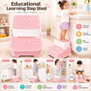 Safe-O-Kid Pink Kids 2 Step Stool - Potty Step Stool