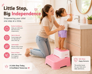 Safe-O-Kid Pink Kids 2 Step Stool - Potty Step Stool