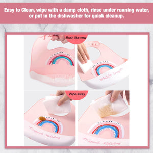 Safe - O - Kid Premium Silicone Baby Feeding Bib – Soft & Adjustable - Feeding Bibs