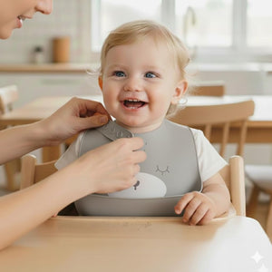 Safe - O - Kid Premium Silicone Baby Feeding Bib – Soft & Adjustable - Feeding Bibs