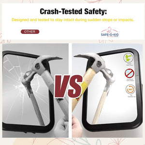Safe-O-Kid, Rear View Mirrors for Car, Plastic- Black (Pack of 2) - Baby Car safety seat Accessories