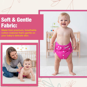 Safe-O-Kid Reusable Cloth Diaper Pink - Reusable Cloth Diaper
