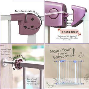 Safe-O-Kid, Safety Gate (75-85 cm) Adjustable- Brown - Safety Gate