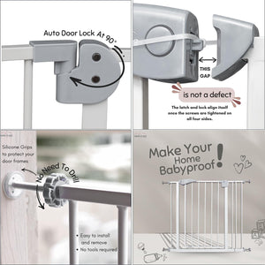 Safe-O-Kid, Safety Gate (75-85 cm) Adjustable-Grey - Safety Gate