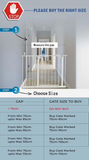 Safe-O-Kid, Safety Gate (75-85 cm) Adjustable-Grey - Safety Gate