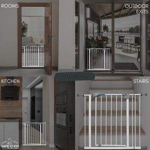 Safe-O-Kid, Safety Gate (75-85 cm) Adjustable-Grey - Safety Gate