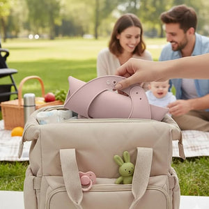 Safe - O - Kid Silicone Baby Feeding Bib – Adjustable & Easy to Clean (Pink) - Feeding Bibs
