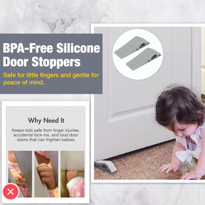 Safe-O-Kid Silicone Door Stopper Grey - Baby Safety