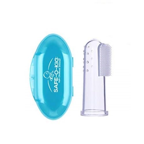 Safe - O - Kid - Silicone Finger Brush for Baby Teething/Gums with Case - Transparent - SOK10CARP002