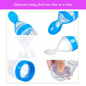 Safe-O-Kid Silicone Food Feeder Spoon Blue | The Mom Store - Food Feeder