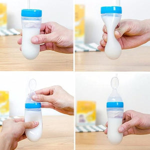 Safe-O-Kid Silicone Food Feeder Spoon Blue | The Mom Store - Food Feeder