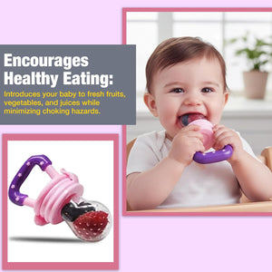 Safe-O-Kid -Silicone Fruit Nibbler- Pink - Food Feeder