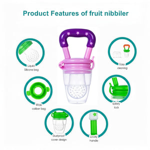 Safe-O-Kid -Silicone Fruit Nibbler- Pink - Food Feeder