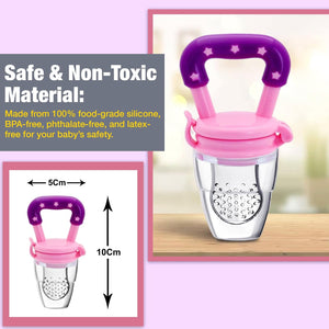 Safe-O-Kid -Silicone Fruit Nibbler- Pink - Food Feeder