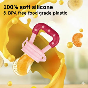 Safe-O-Kid -Silicone Fruit Nibbler- Pink - Food Feeder
