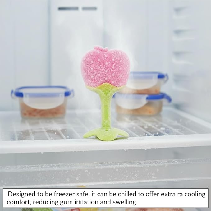 Safe - O - Kid Silicone Fruit Teether for Babies (Apple Design) - Teether