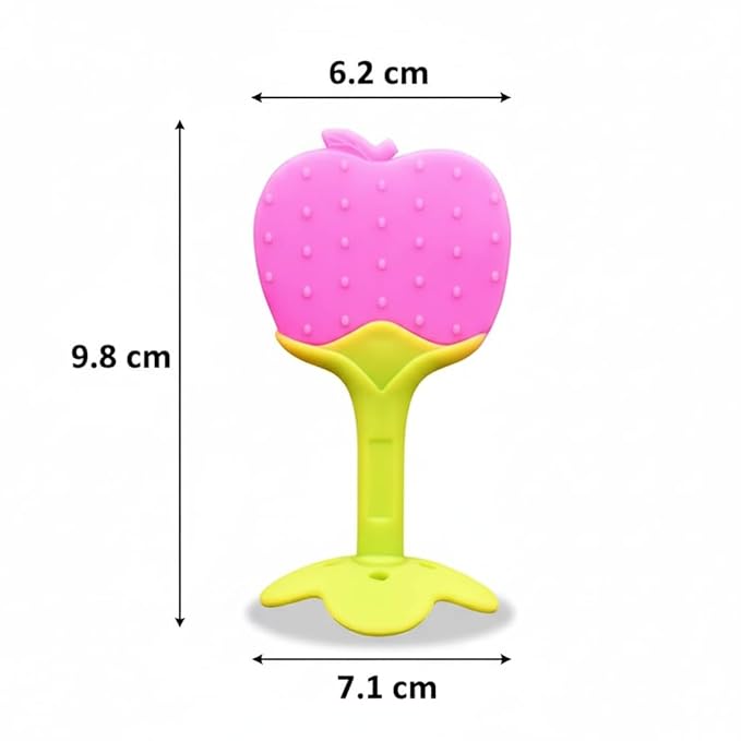 Safe - O - Kid Silicone Fruit Teether for Babies (Apple Design) - Teether