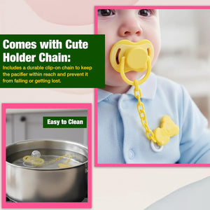 Safe-O-Kid, Silicone Pacifier/Soother- Yellow - Pacifiers