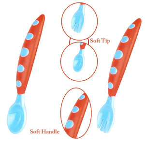 Safe-O-Kid Silicone Training Spoon with Box - Fork & Spoon