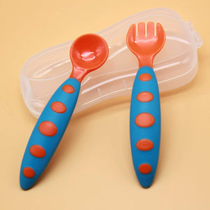 Safe-O-Kid Silicone Training Spoon with Box - Fork & Spoon