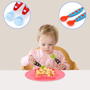 Safe-O-Kid Silicone Training Spoon with Box - Fork & Spoon