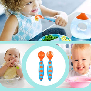 Safe-O-Kid Silicone Training Spoon with Box - Fork & Spoon