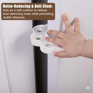 Safe-O-Kid-Sleek Design, Strong - Silicone Door Stopper- White (Pack of 2) - Baby Safety
