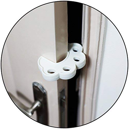 Safe - O - Kid - Sleek Design, Strong - Silicone Door Stopper - White (Pack of 4) - SOK9BPRR1P002