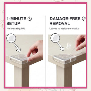 Safe - O - Kid Smiley Corner Guards Pack of 12 with Strong Adhesive - Soft Corner Guard