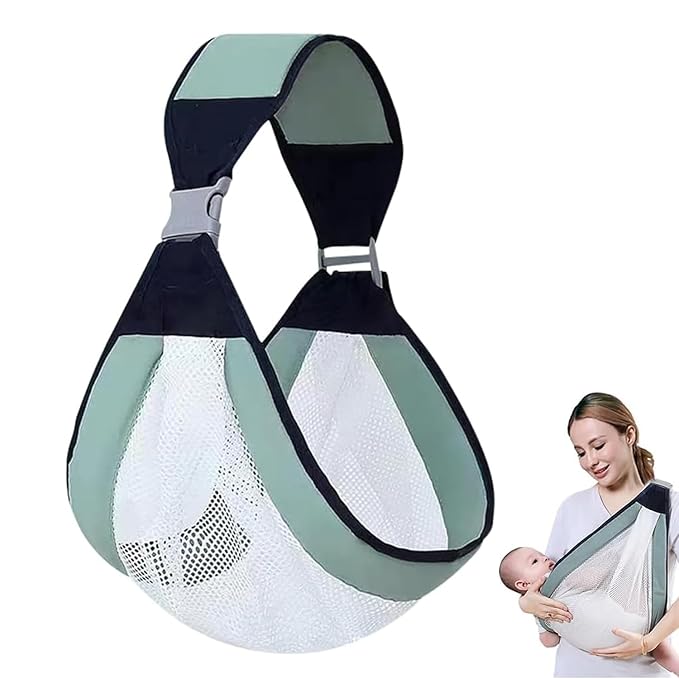 Safe - O - Kid Soft Cotton Baby Sling Carrier for Newborns & Infants – Green - Baby Carriers