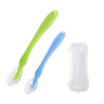 Safe - O - Kid , Soft Silicone Tip Spoons Set Box (2 Spoons), Blue & Green - SOK9FED16P003